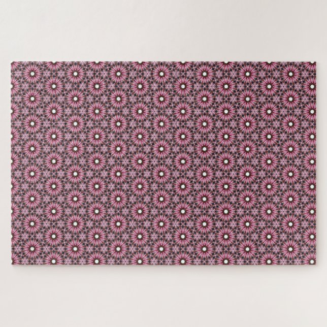 Pink Feather Persian Star Impossible Puzzle  (Horizontal)