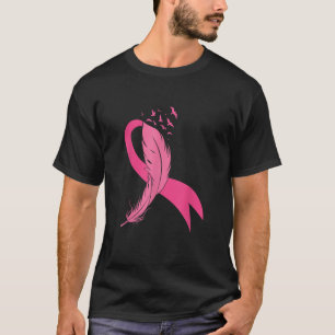Pink Feather Ribbon Breast Cancer Awareness Men Wo T-Shirt