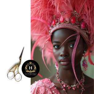 Pink Feathered Crown Glamour Decoupage Tissue Paper