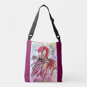 Pink feathers crossbody bag