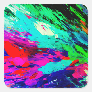 Pink Feathers Fisbee  Square Sticker