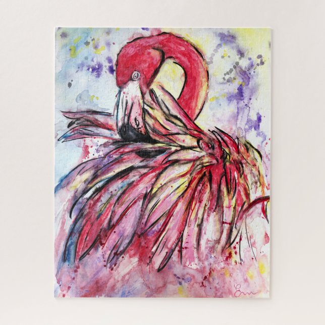 Pink feathers jigsaw puzzle (Vertical)