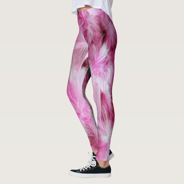 Pink Feathers Leggings (Left)