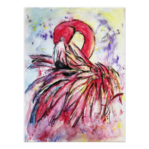 Pink feathers poster