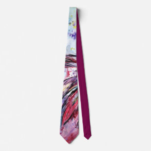 Pink feathers tie