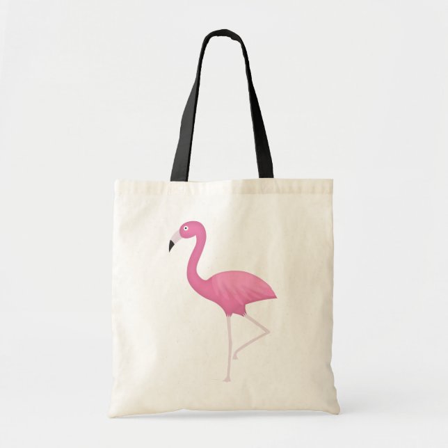 pink feathery flamingo tote bag (Front)