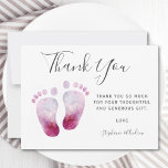 Pink Feet Baby Shower Thank You Postcard<br><div class="desc">This Baby Shower Thank You Card is decorated with modern typography and cute pink baby's feet. Easily customisable with your own message. Use the Customise Further option to change the text size, style or colour if you wish. Because we create our own artwork you won't find this exact image from...</div>