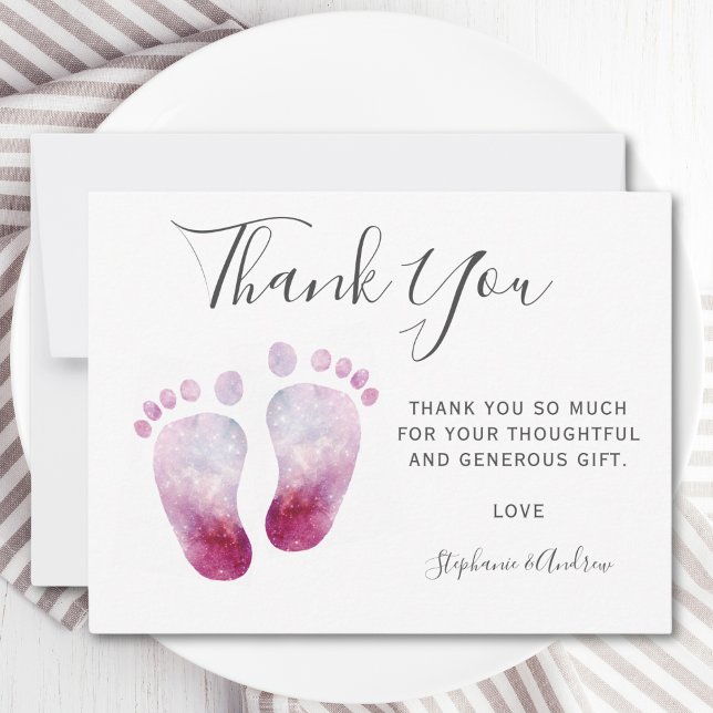 Pink Feet Baby Shower Thank You Postcard (Creator Uploaded)