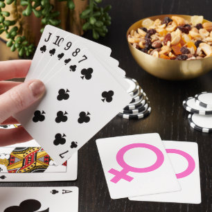 Pink Female Symbol Feminist Icon Minimalist Venus  Playing Cards