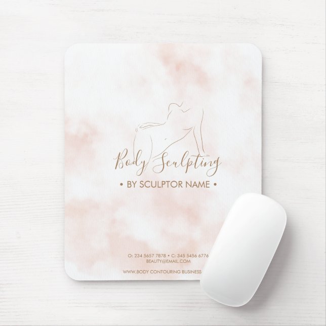 Pink feminine Body sculpting contouring spa Mouse Pad (With Mouse)