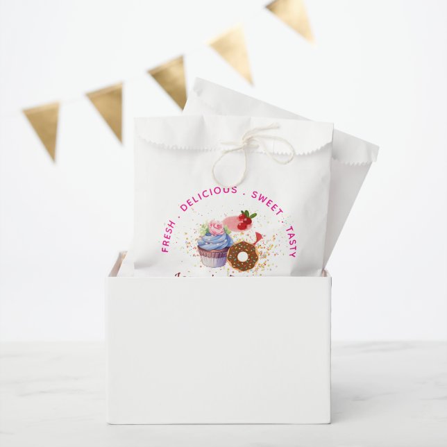 Pink feminine cakes & sweet business  favour bag (Party)