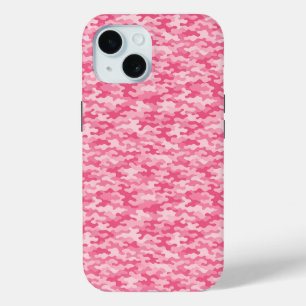 Pink Feminine Camo Pattern iPhone 15 Case