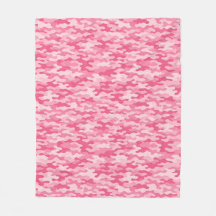 Pink Feminine Camo Pattern Fleece Blanket