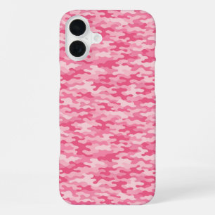 Pink Feminine Camo Pattern iPhone 16 Plus Case