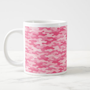 Pink Feminine Camo Pattern Large Coffee Mug