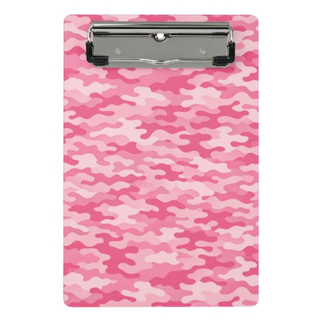 Pink Feminine Camo Pattern Mini Clipboard (Front)