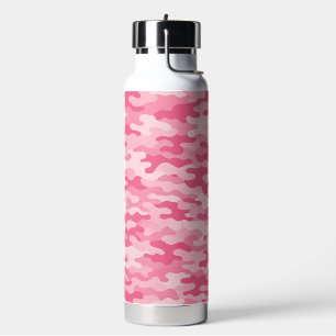 Pink Feminine Camo Pattern Water Bottle
