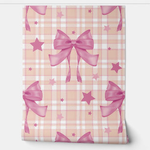 Pink Feminine Coquette Bows Wallpaper