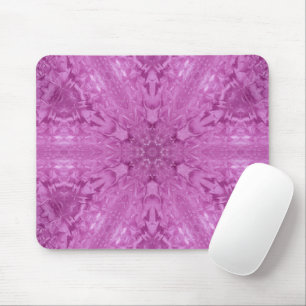 Pink Feminine Lace Kaleidoscope Snowflake Mouse Pad