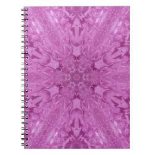 Pink Feminine Lace Kaleidoscope Snowflake Notebook