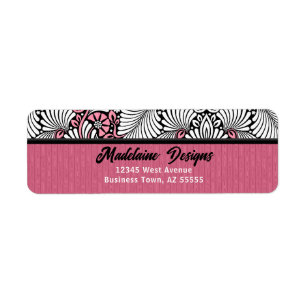 Pink Fern Executive Business Theme Return Address Label