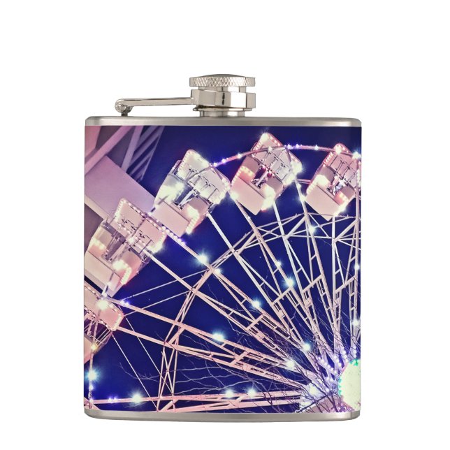 Pink Ferris wheel Hip Flask (Front)