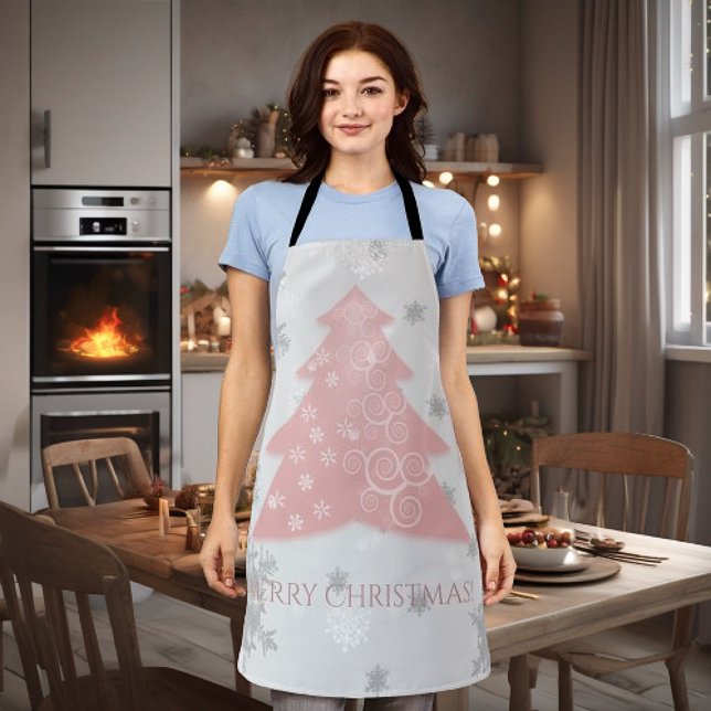 Pink Festive Christmas Tree Apron (Pink Festive Christmas Tree Apron)
