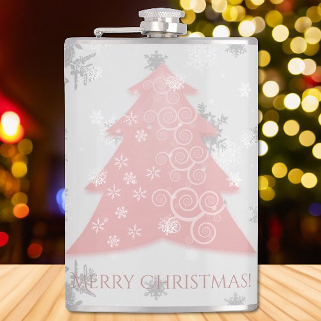Pink Festive Christmas Tree Flask (Pink Festive Christmas Tree Flask)