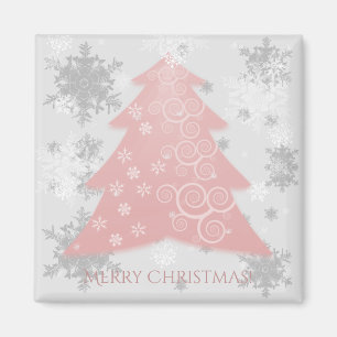 Pink Festive Christmas Tree Magnet