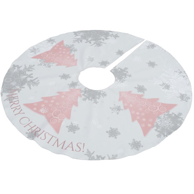 Pink Festive Christmas Tree Skirt (Angled)