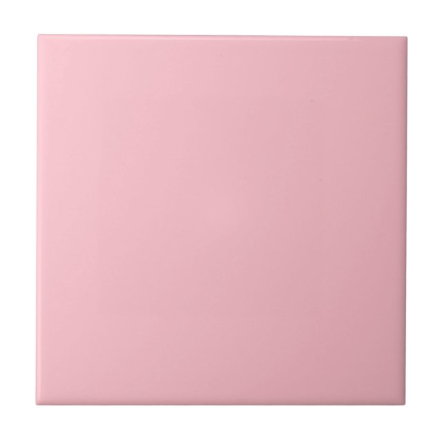 Pink FFC0CB Colour, With Option to Add Image Ceramic Tile (Front)