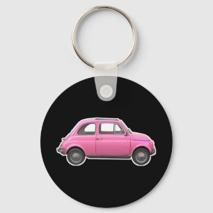 Pink Fiat 500 Cinquecento vintage sixties car Key Ring
