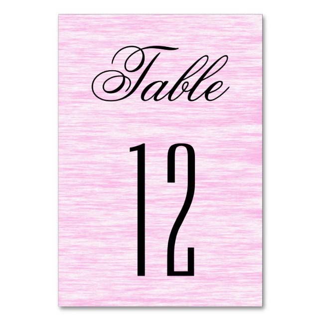 Pink Fibre Table Number (Front)
