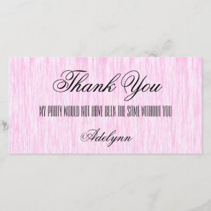 Pink Fibre Thank You Card