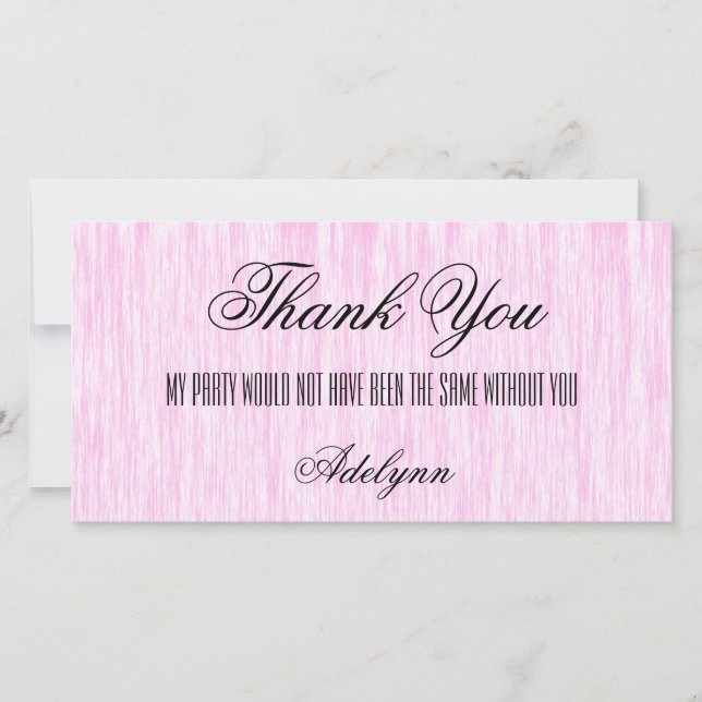 Pink Fibre Thank You Card (Front)