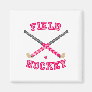 Pink Field Hockey Logo Magnet