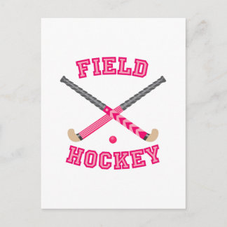 Pink Field Hockey Logo Postcard