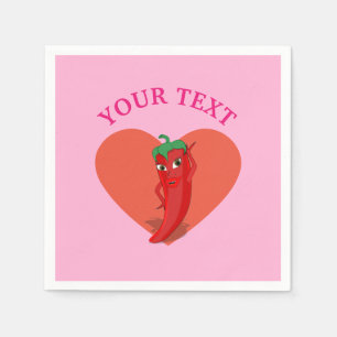 Pink Fiesta Bridal Shower With Red Hot Pepper Diva Napkin
