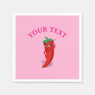 Pink Fiesta Bridal Shower With Red Hot Pepper Diva Napkin