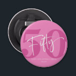 Pink Fifty 50th Fiftieth Birthday Party Gift Bottle Opener<br><div class="desc">This is a Pink Fifty 50th Fiftieth Birthday Party Gift Bottle Opener!</div>