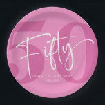 Pink Fifty 50th Fiftieth Birthday Party Paper Plate<br><div class="desc">This is a Pink Fifty 50th Fiftieth Birthday Party Paper Plates!</div>