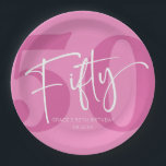 Pink Fifty 50th Fiftieth Birthday Party Paper Plate<br><div class="desc">This is a Pink Fifty 50th Fiftieth Birthday Party Paper Plates!</div>