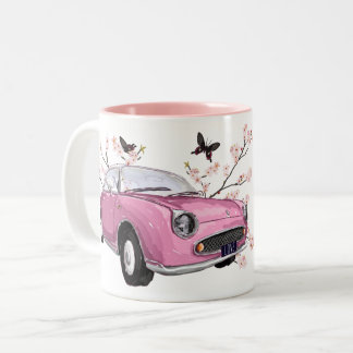 Pink Figaro coffee mug - koffiemok theemok roze