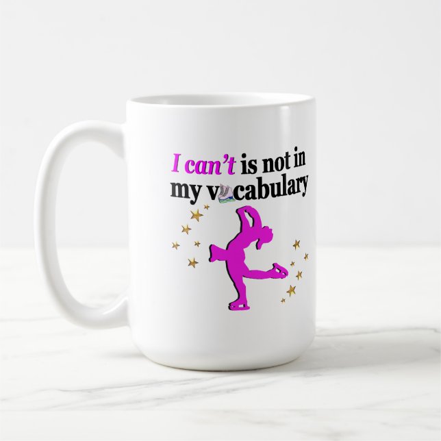 PINK FIGURE SKATING GOALS AND DREAMS COFFEE MUG (Left)