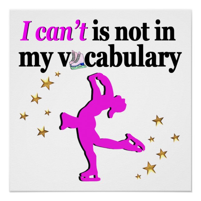 PINK FIGURE SKATING GOALS AND DREAMS POSTER (Front)