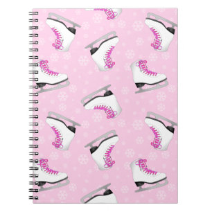 Pink Figure Skating Pattern Notebook