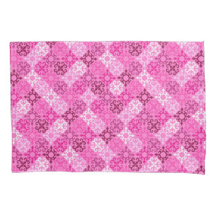 Pink Filigree Diamond Pattern  Pillowcase