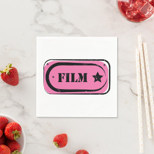 Pink Film Ticket Paper Napkins