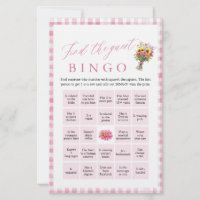 Pink Find the Guest Bingo Bridal Shower Game