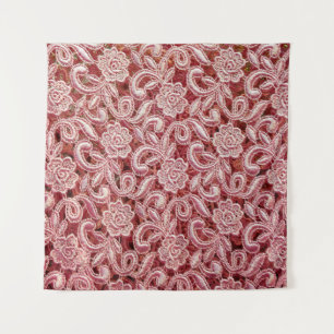 Pink fine lace texture with seamless beautiful vin tapestry